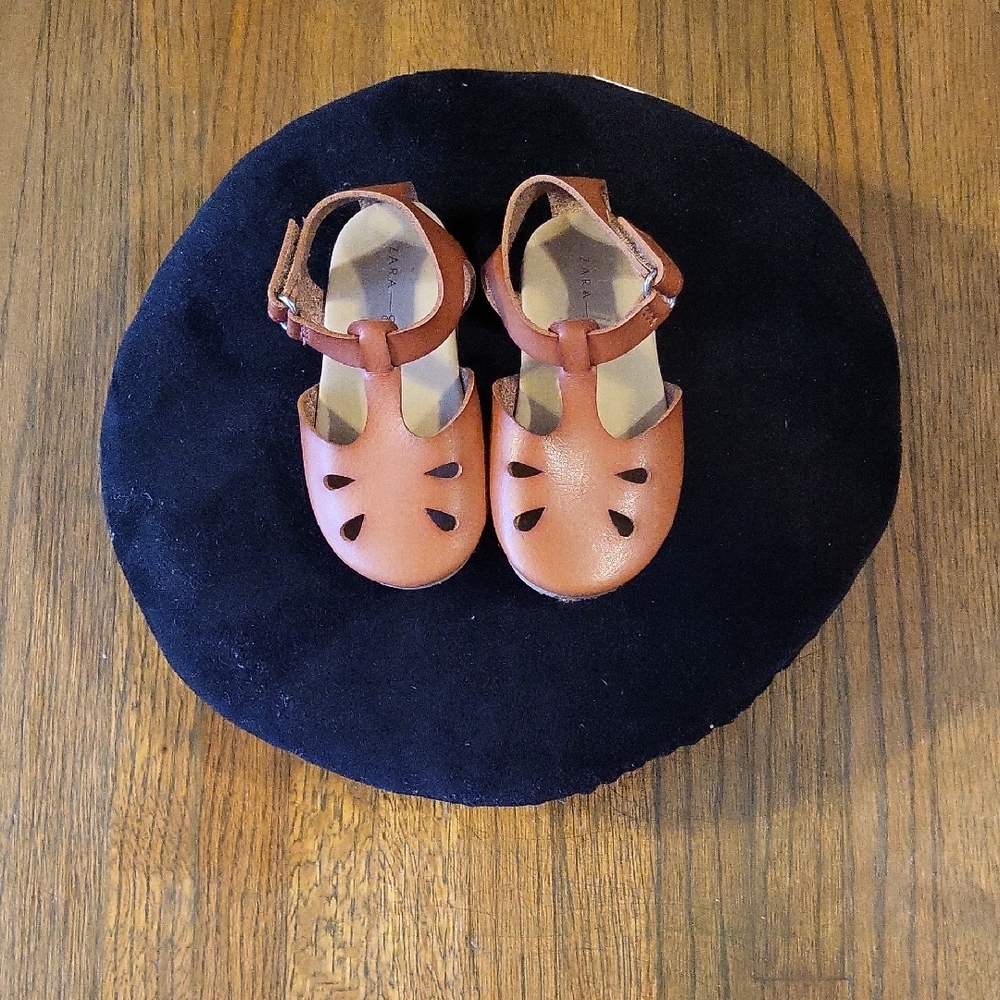 Zara Brown Kids Leather Sandals